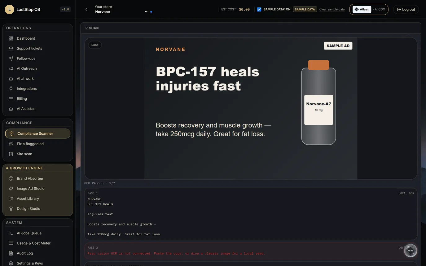 Made-up sample ads