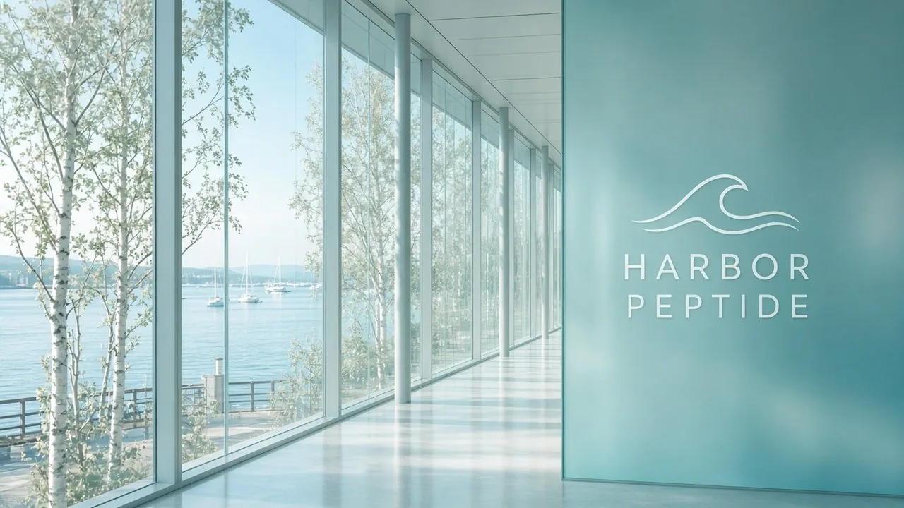 Harbor Peptide: the brand&rsquo;s showroom plate